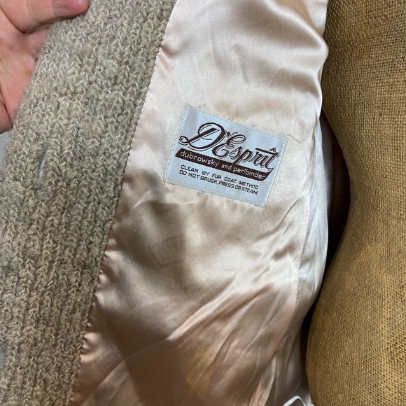 Vintage D'Esprit Dubrowsky and Peribinder Faux Fur Coat Modern M Knit Sleeves - Picture 12 of 16